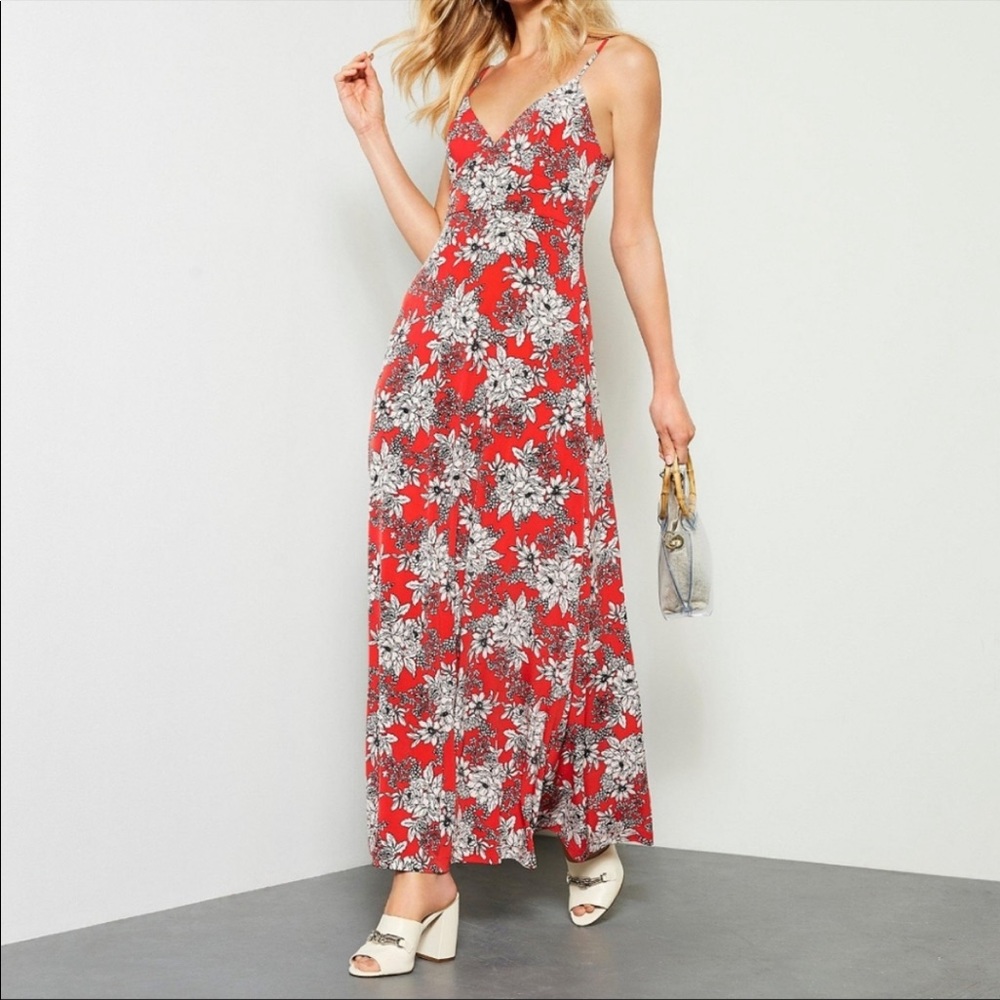 Vince Camuto Floral Sleeveless V-Neck Maxi Dress